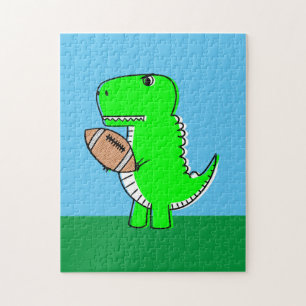 Green Dinosaur Lieben Football Puzzle