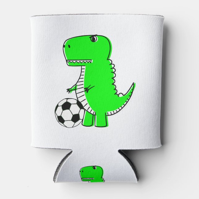 Green Dinosaur Lieben Fußball Dosenkühler (Vorderseite)