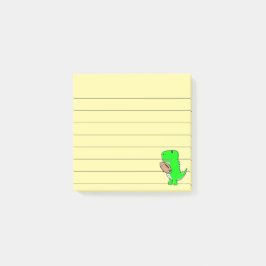 Green Dinosaur Lieben Fußball Lined 3x3 Post-it Klebezettel