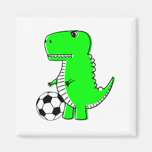 Green Dinosaur Lieben Fußball Magnet