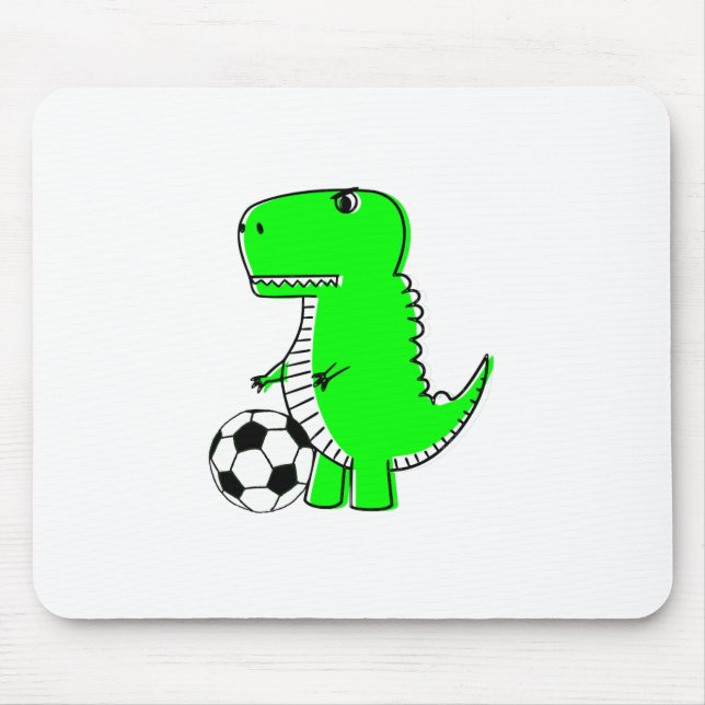 Green Dinosaur Lieben Fußball Mousepad (Vorne)