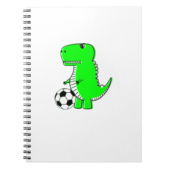 Green Dinosaur Lieben Fußball Notizblock (Vorderseite)
