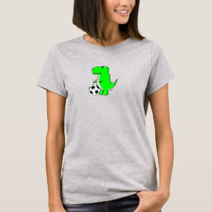 Green Dinosaur Lieben Fußball T-Shirt