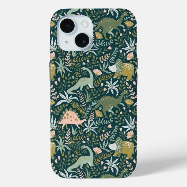 Green Dinosaur Muster Case-Mate iPhone Hülle (Rückseite)