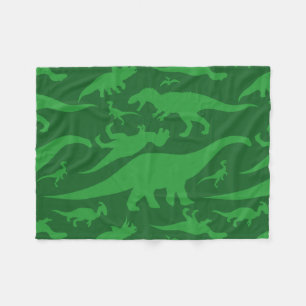 Green Dinosaur Muster Fleecedecke