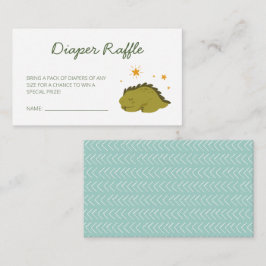 Green Dinosaur Stars Baby Diaper Raffle Begleitkarte