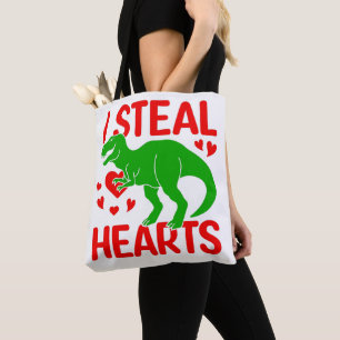 Green Dinosaur Valentine I Steal Hearts