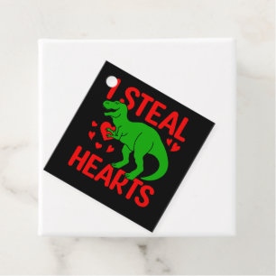 Green Dinosaur Valentine I Steal Hearts Geschenkanhänger