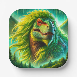 Green Dinosaurier Pappteller