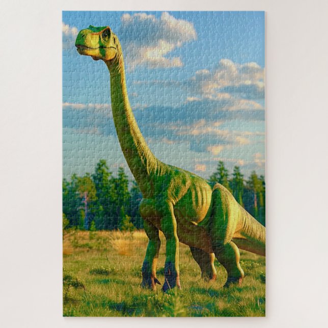 Green Dinosaurier Puzzle (Vertikal)