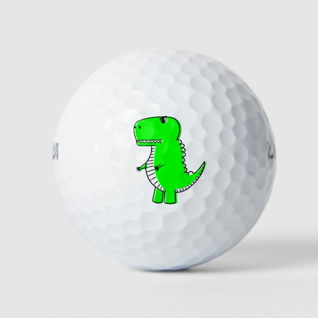 Green Dinosaurier Zeichne Niedliche Custom Golfball (Vorderseite)