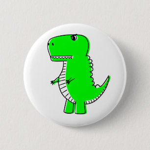 Green Dinosaurier Zeichnend Button