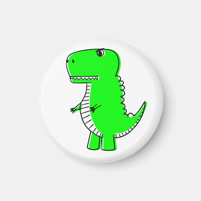 Green Dinosaurier Zeichnend Magnet (Vorne)