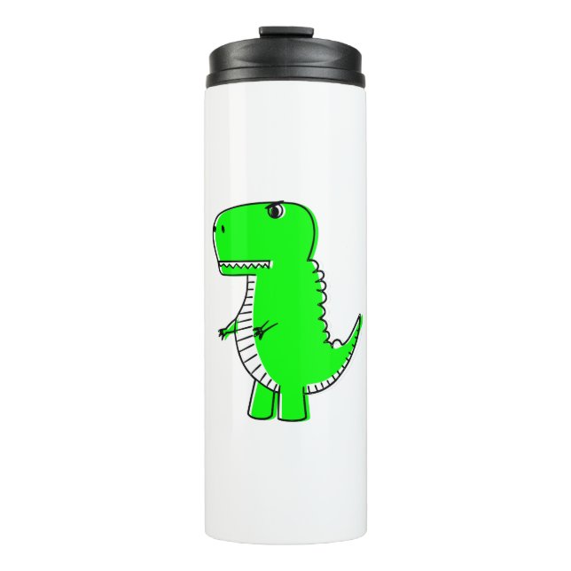 Green Dinosaurier Zeichnend Thermosbecher (Vorderseite)
