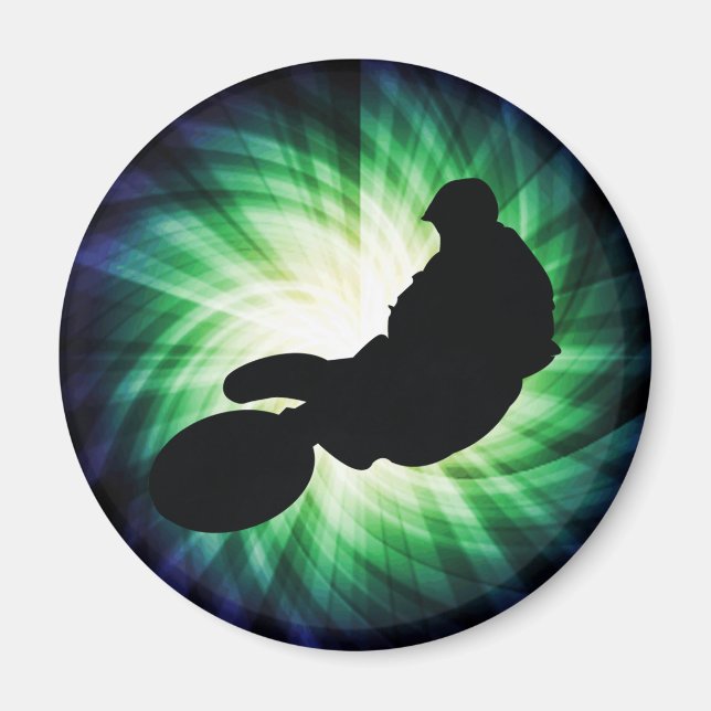 Green Dirt Bike Magnet (Vorne)