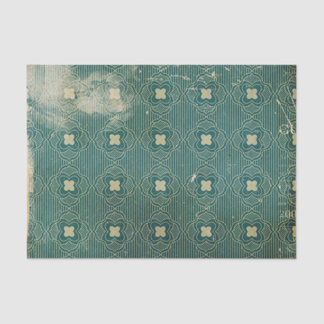 Green Distressed Art Deco Seidenpapier (Vorderseite)