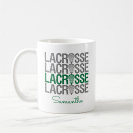 Green Distressed Lacrosse Word Kaffeetasse