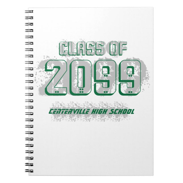 Green Distressed Modern Class of Notebook Notizblock (Vorderseite)