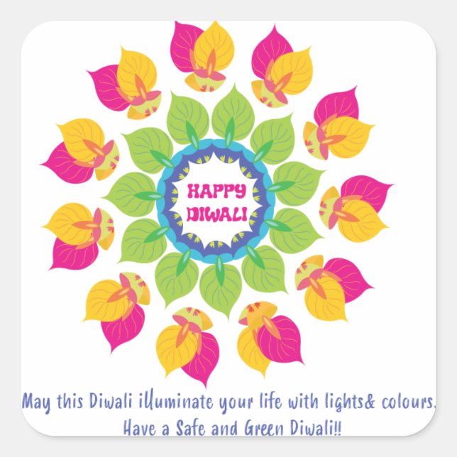 Green Diwali Stickers (Vorderseite)