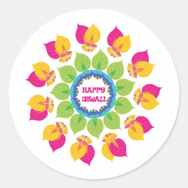 Green Diwali Stickers (Vorderseite)