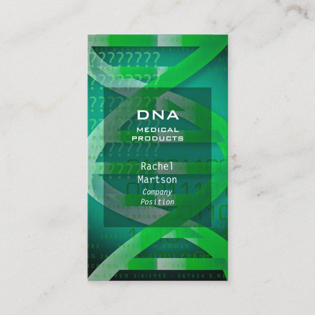 Green DNA Medical Science Modern Visitenkarte (Vorderseite)