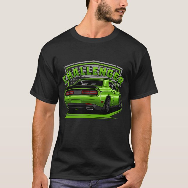 Green Dodge Challenger T-Shirt (Vorderseite)