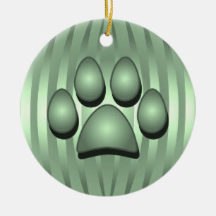 Green Dog Bone and Paw Weihnachtsschmuck