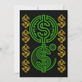 Green Dollar Symbol - Gold Dollar Icon Einladung