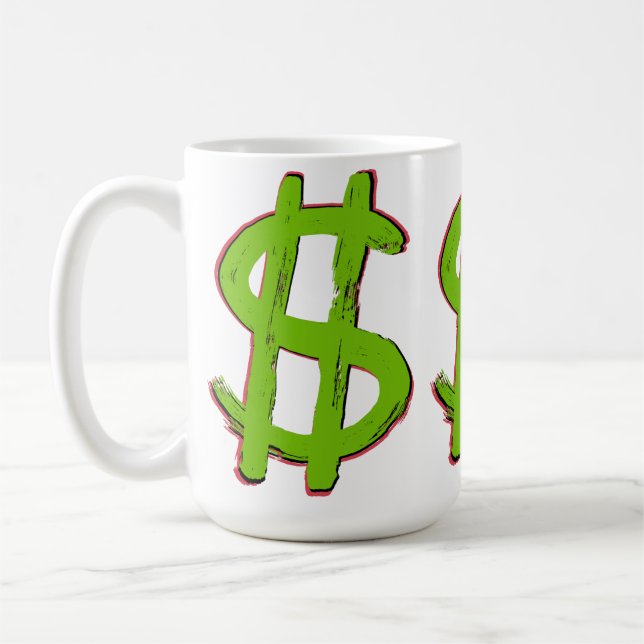 Green-Dollar-Zeichen Kaffeetasse (Links)