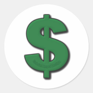 Green-Dollar-Zeichen Runder Aufkleber
