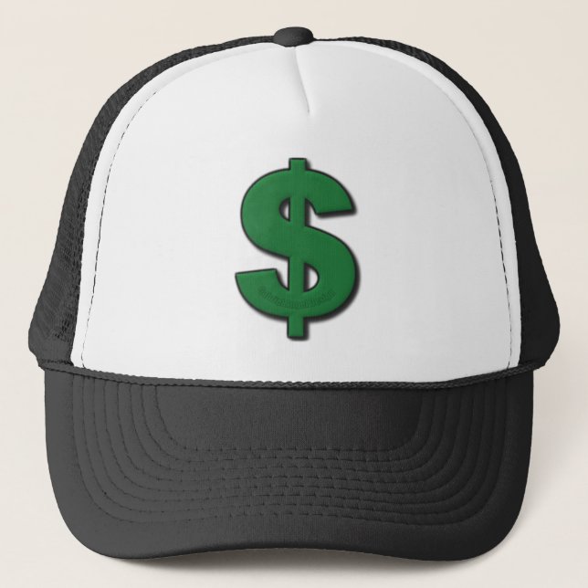 Green-Dollar-Zeichen Truckerkappe (Vorderseite)
