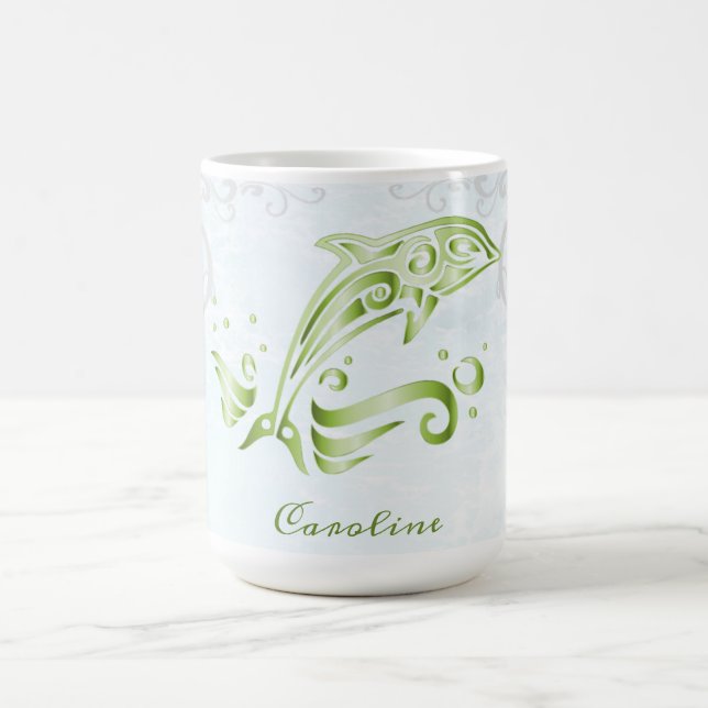 Green Dolphin Personalisiert Coffee Tasse (Mittel)