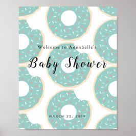 Green Donut Baby Dusche Begrüßungszeichen Poster