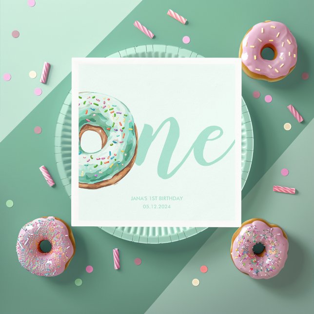Green Donut Birthday Serviette (Von Creator hochgeladen)