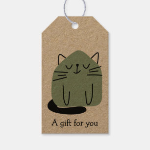 Green Doodle Cat Geschenk für Sie maßgeschneidert Geschenkanhänger