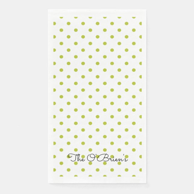 Green Dots St Patricks Day NAME Spring Fun Serviette (Vorderseite)