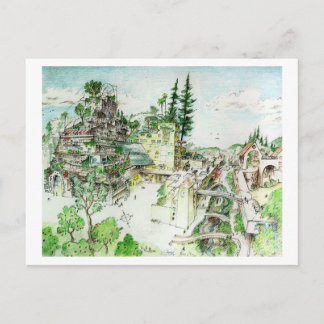 Green Downtown Postcard Postkarte