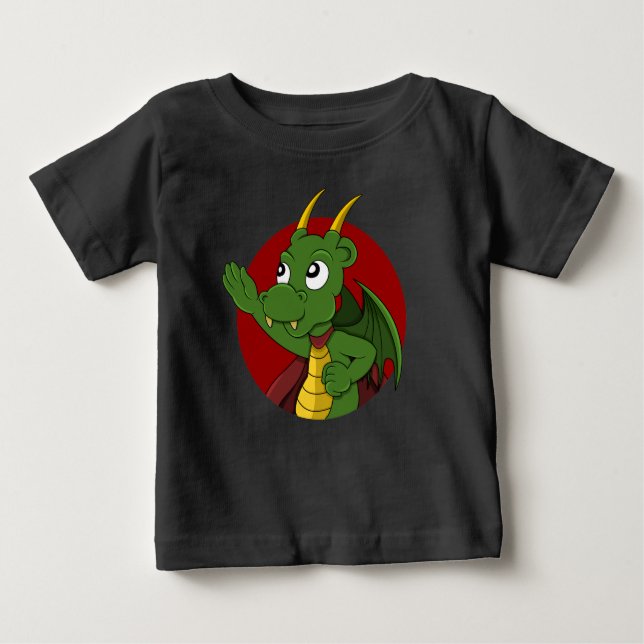 Green Dragon Cartoon Baby T-shirt (Vorderseite)