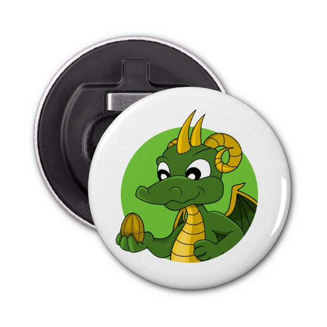 Green Dragon Cartoon Flaschenöffner (Vorderseite)