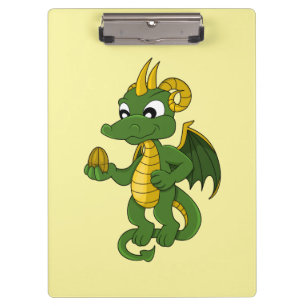 Green Dragon Cartoon Klemmbrett
