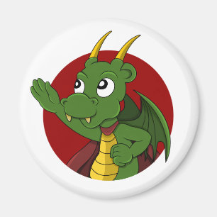 Green Dragon Cartoon Magnet