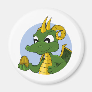 Green Dragon Cartoon Magnet