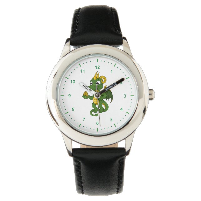 Green Dragon Cartoons Watch Armbanduhr (Vorderseite)