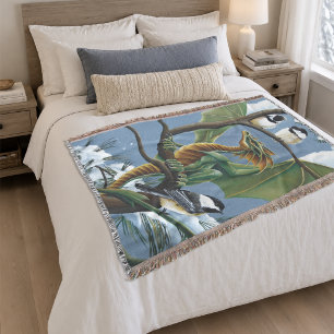 Green Dragon Chickadees Winter Decke