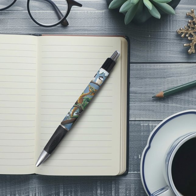 Green Dragon Chickadees Winter Kugelschreiber (Von Creator hochgeladen)