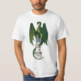 Green Dragon Design auf einem weißen T - Shirt