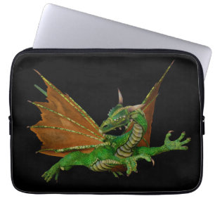 Green Dragon Fantasy Artwork Laptopschutzhülle