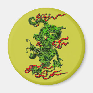 Green Dragon mit Red Ribbons Apparel & Geschenke Magnet