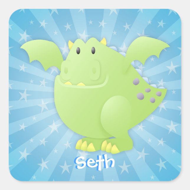 Green Dragon Monster Custom Stickers (Vorderseite)