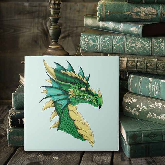 Green Dragon Portrait Fliese (Von Creator hochgeladen)